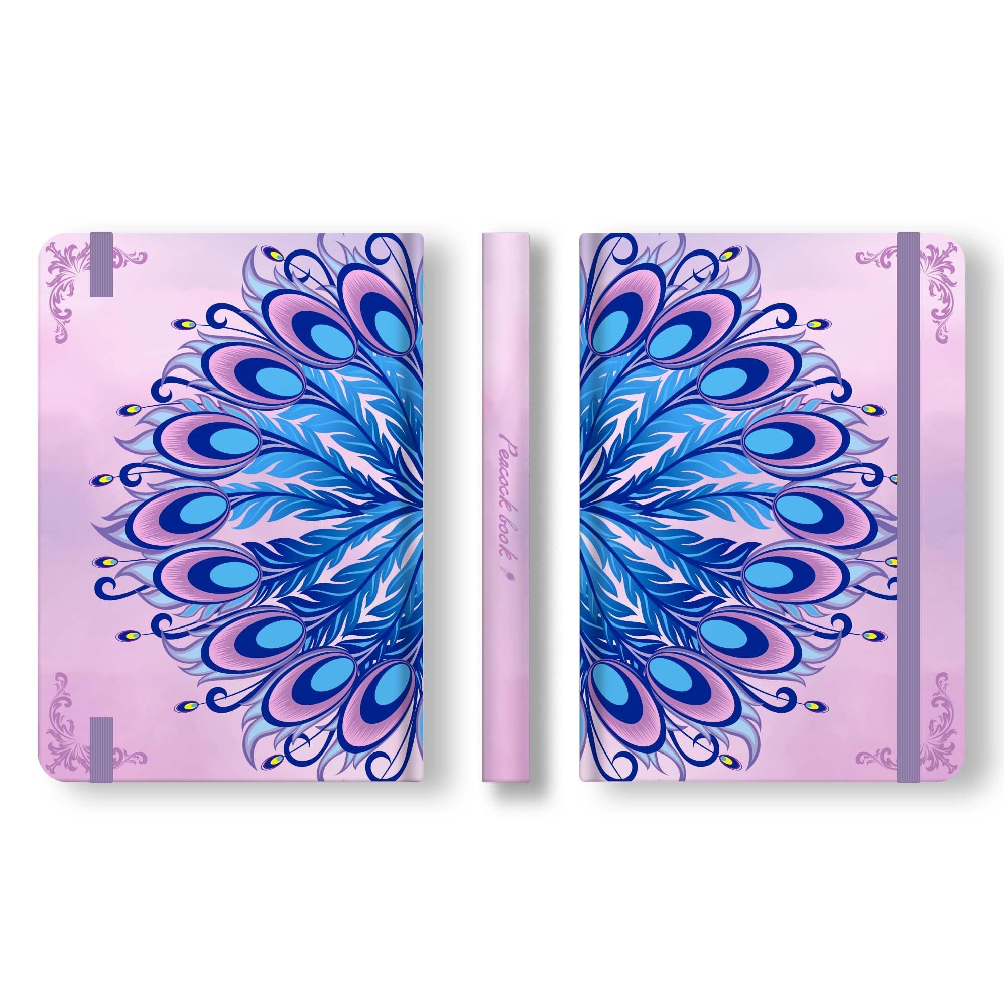 A5 Journal Notebook-College Lined Ruled Hardcover Journals for Writing Women-100gsm Thick Paper 224 Numbered Pages-Peacock Feather Embossed Journal-Daily Journal for Writing - Image 2
