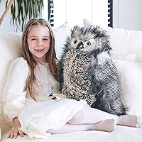 Vista 2 de IKASA Juguete de peluche realista de búho gigante, 17 pulgadas, grande, grande, lindo, suave, enorme, juguetes de peluche para niños, niñas, niños