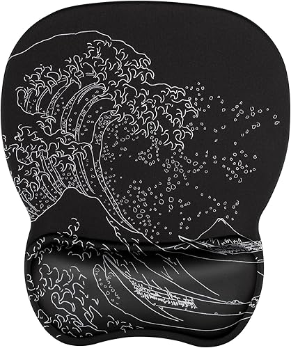 Miniatura 85 de MROCO Alfombrilla ergonómica para mouse con reposamuñecas de gel, cómoda alfombrilla de mouse con superficie de soporte de muñeca suave y base