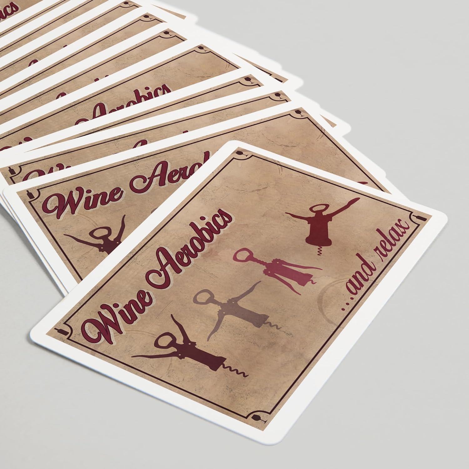 Lantern Press Wine Aerobics Corkscrew, 52 Playing Cards for Adults, Poker Size Card Deck
