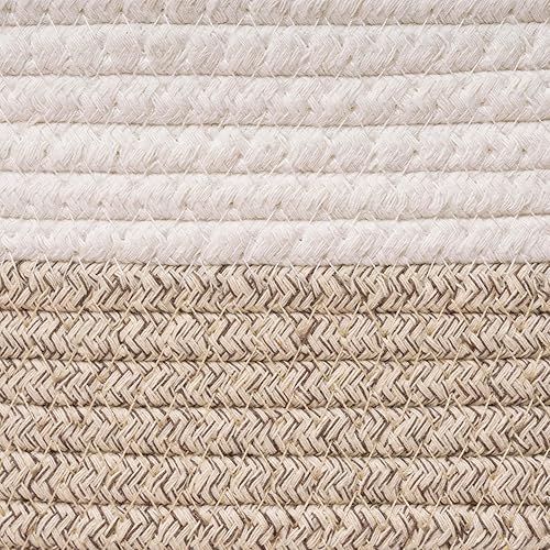 Miniatura 6 de Cesta de almacenamiento tejida con cuerda, cesta de lavandería grande de 17.3 x 15 x 14.9 pulgadas, organizador de manta de algodón, contenedores de