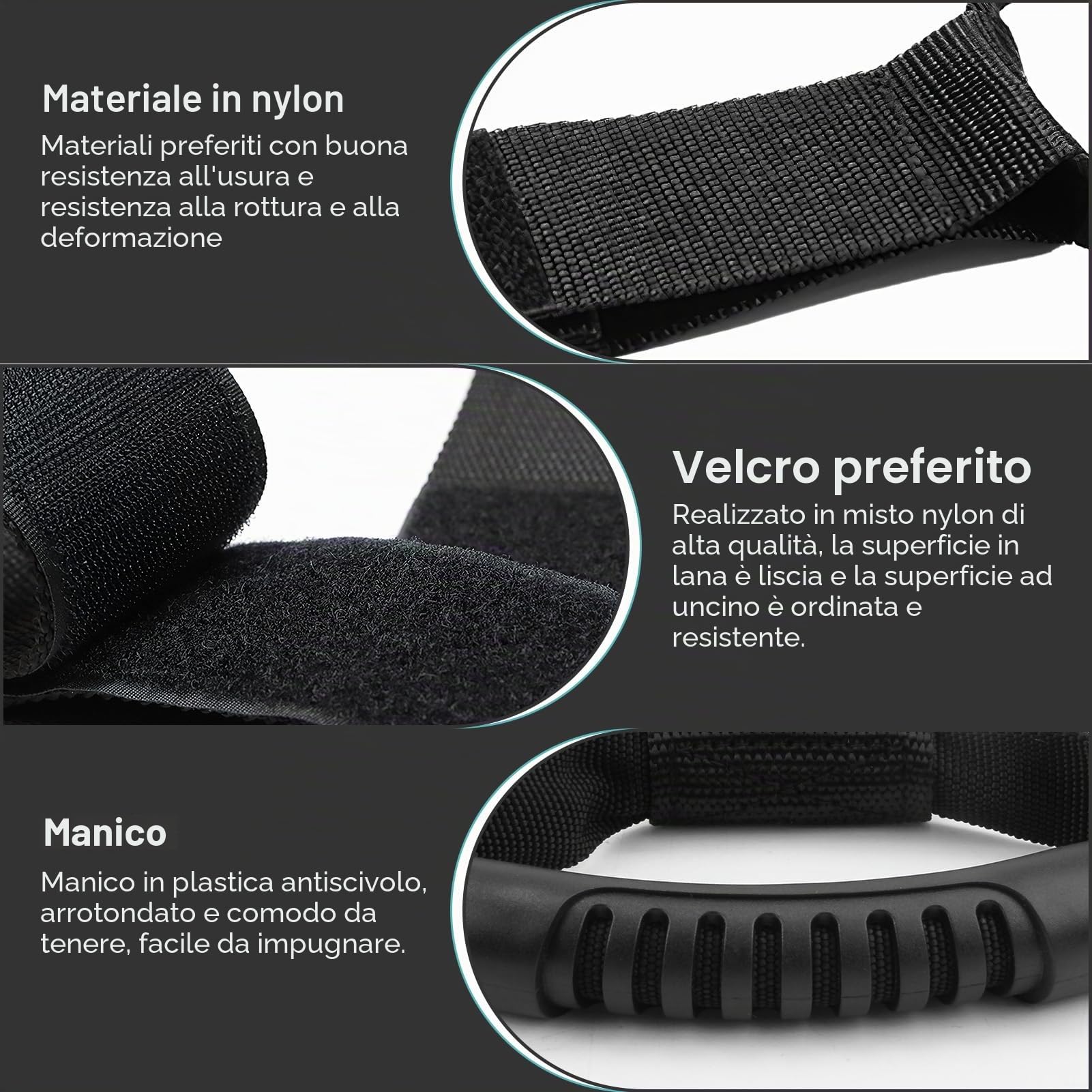 2 Pezzi Organizzatore per Cavi e Tubi con Maniglia Ergonomica, Chiusura a Strappo Regolabile da 55 cm, per Garage e Officina, Prolunga Cavo Organizer per Appendere Cavi Elettrici e Tubi da Giardino