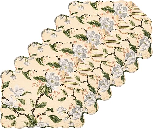 Vista 17 de C&F Home Penelope - Juego de 6 manteles individuales rectangulares de 13 x 19 pulgadas, acolchado, reversible, lavable, para decoración de mesa