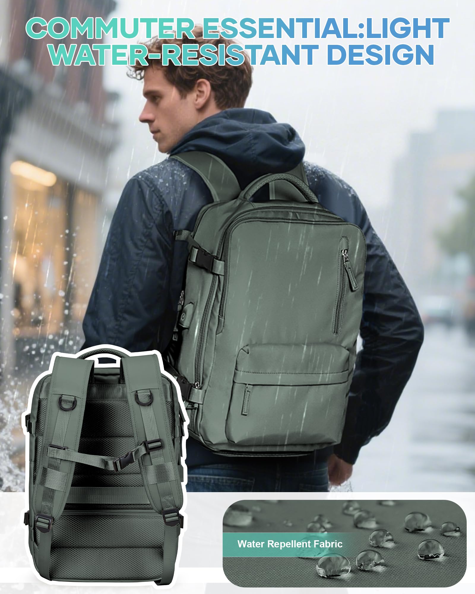 SZLX Plecak Podróżny Ryanair Cabin Bag 40x20x25 Torba Kabinowa pod Siedzenie Torba Easyjet 45x36x20 Cabin Bag Damski Plecak na Laptop z wyjściem USB Plecak Turystyczny Wodoodporny Męski
