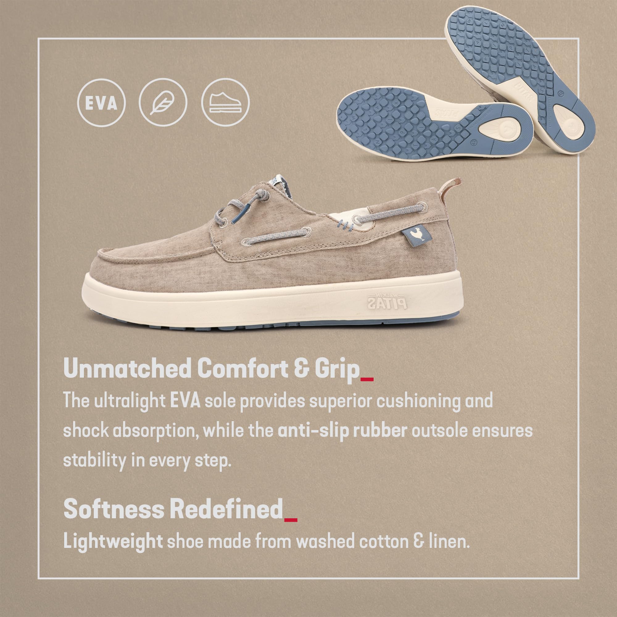 Pitas | Maui Flax | Mocassini Uomo per L'Estate | Scarpe da Barca Estive | Sportive Uomo | Sneakers | Scarpe Walkinpitas