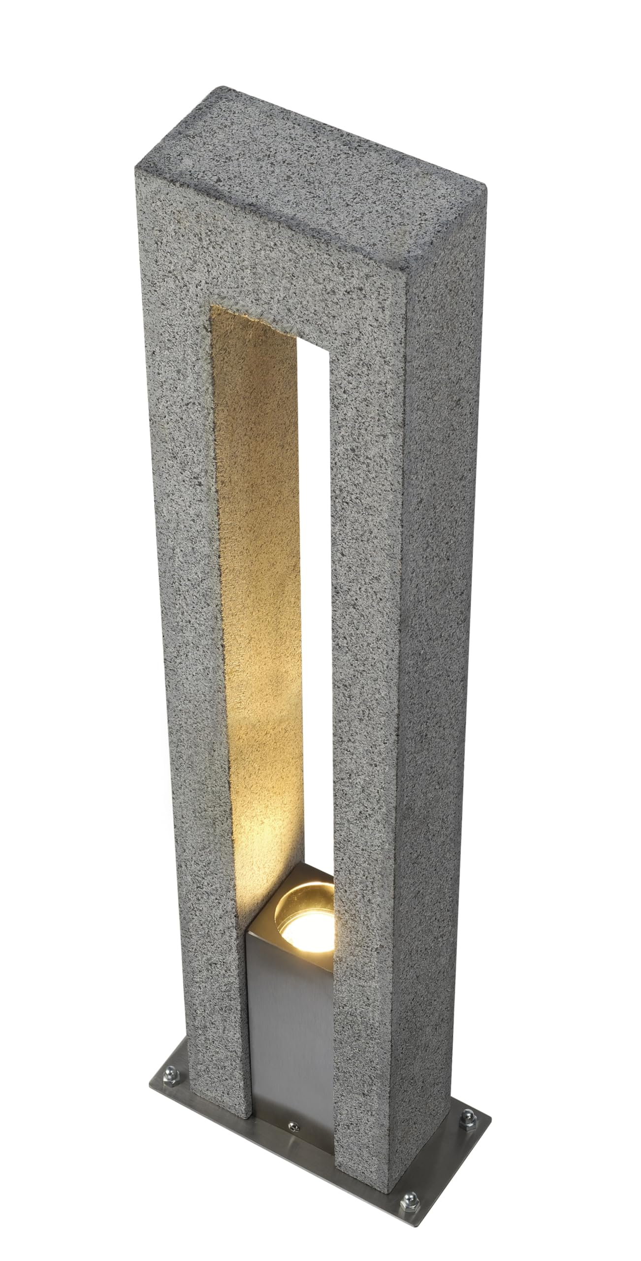 SLV luminaria de pie ARROCK ARC/iluminación exterior para caminos, paredes, entradas, lámpara led de jardín de exterior / GU10 IP44 35 W gris