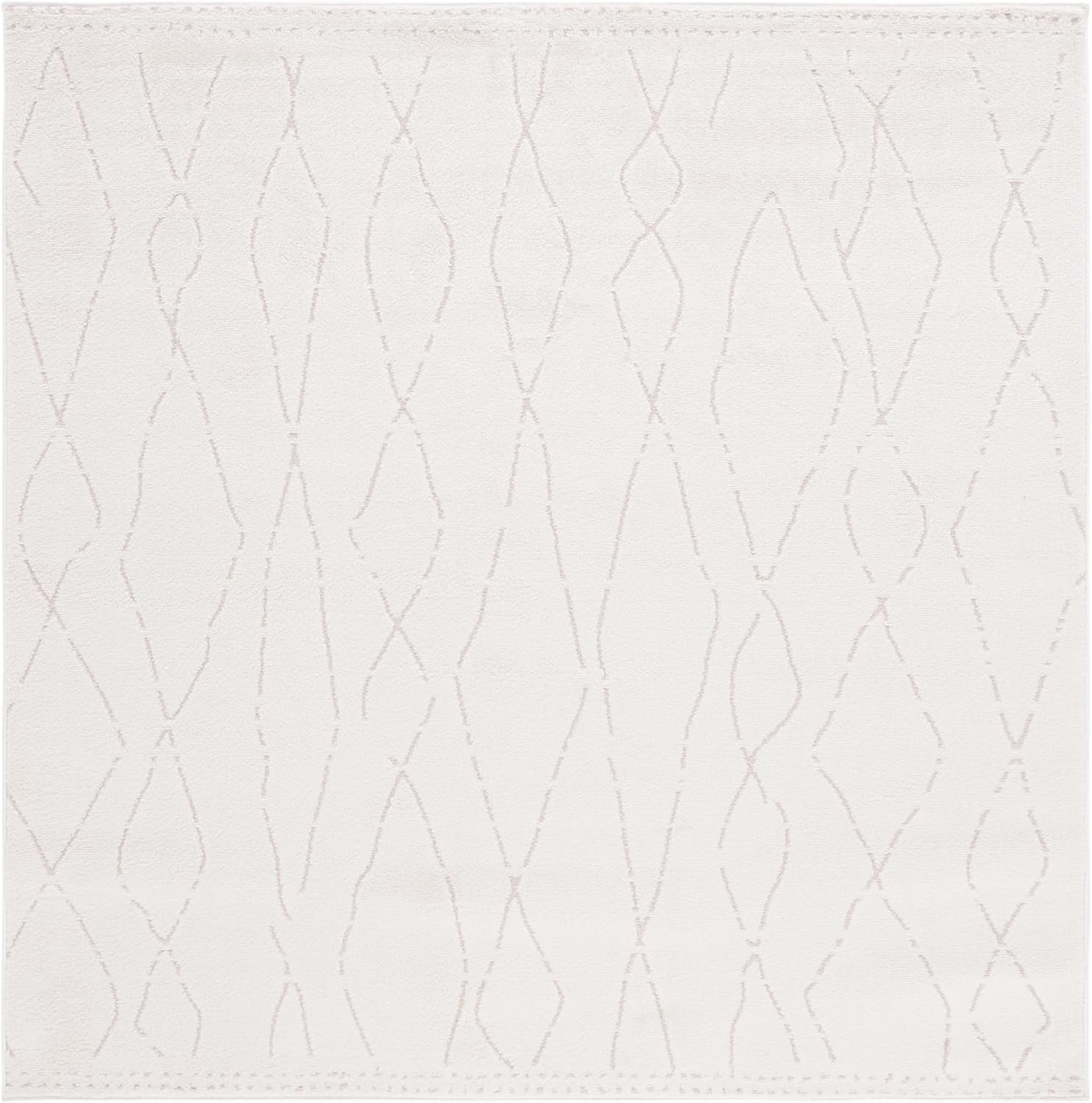 SAFAVIEH Melody Collection Square Rug - 6'7" Square, Ivory & Beige, Bohemian Design, Ideal for High Traffic Areas in Bedroom, Dining Room & Kitchen (MEL112A-7SQ)
