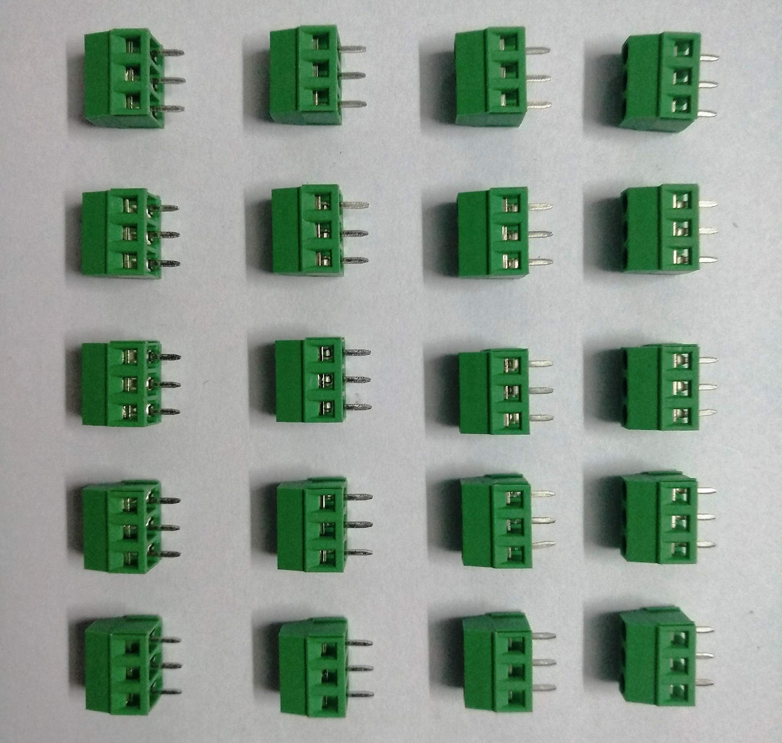 TERMINAL BLOCK 3 PIN PITCH 3.5mm (20 Nos/Pack) STACKABLE
