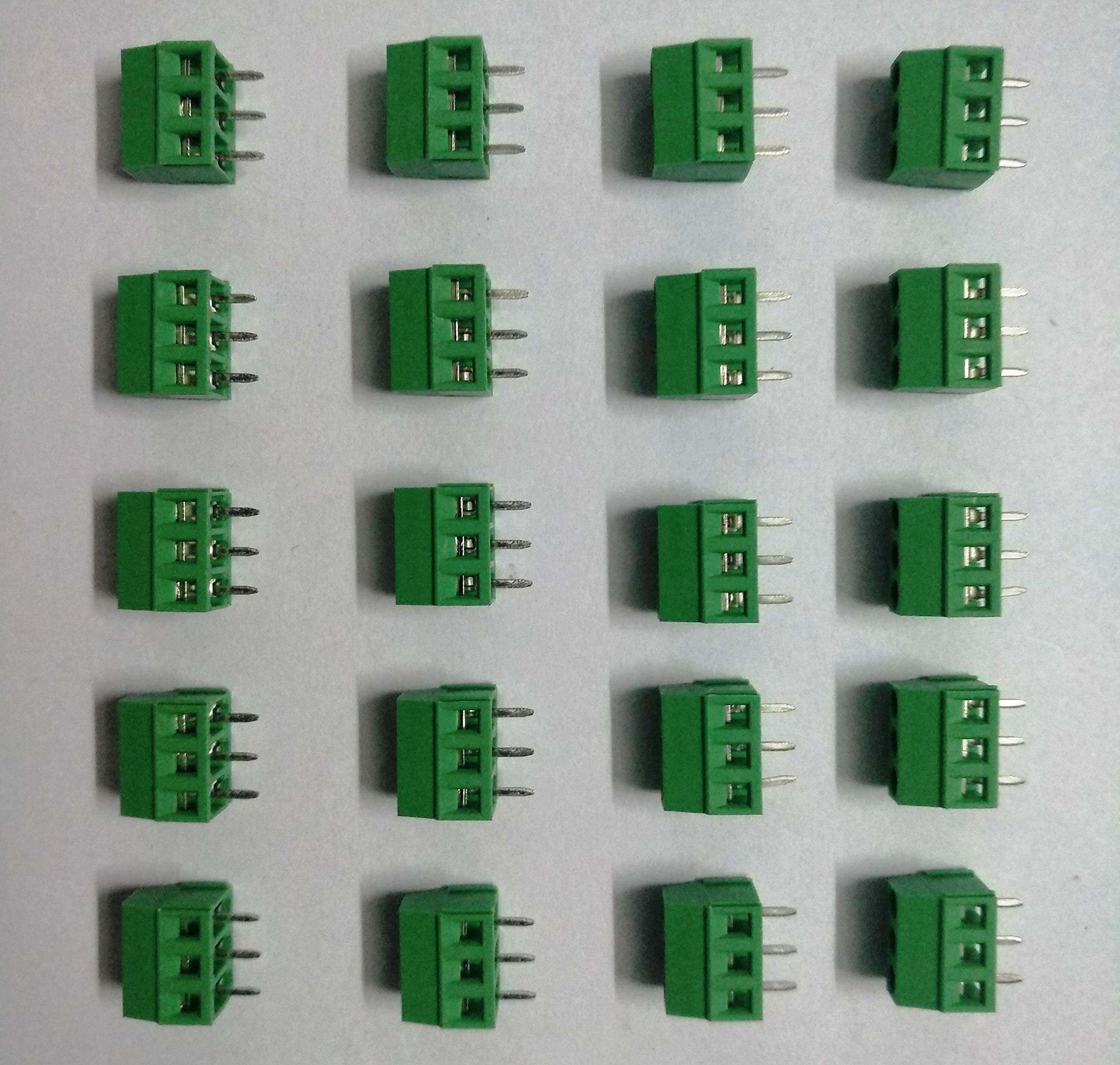 TERMINAL BLOCK 3 PIN PITCH 3.5mm (20 Nos/Pack) STACKABLE