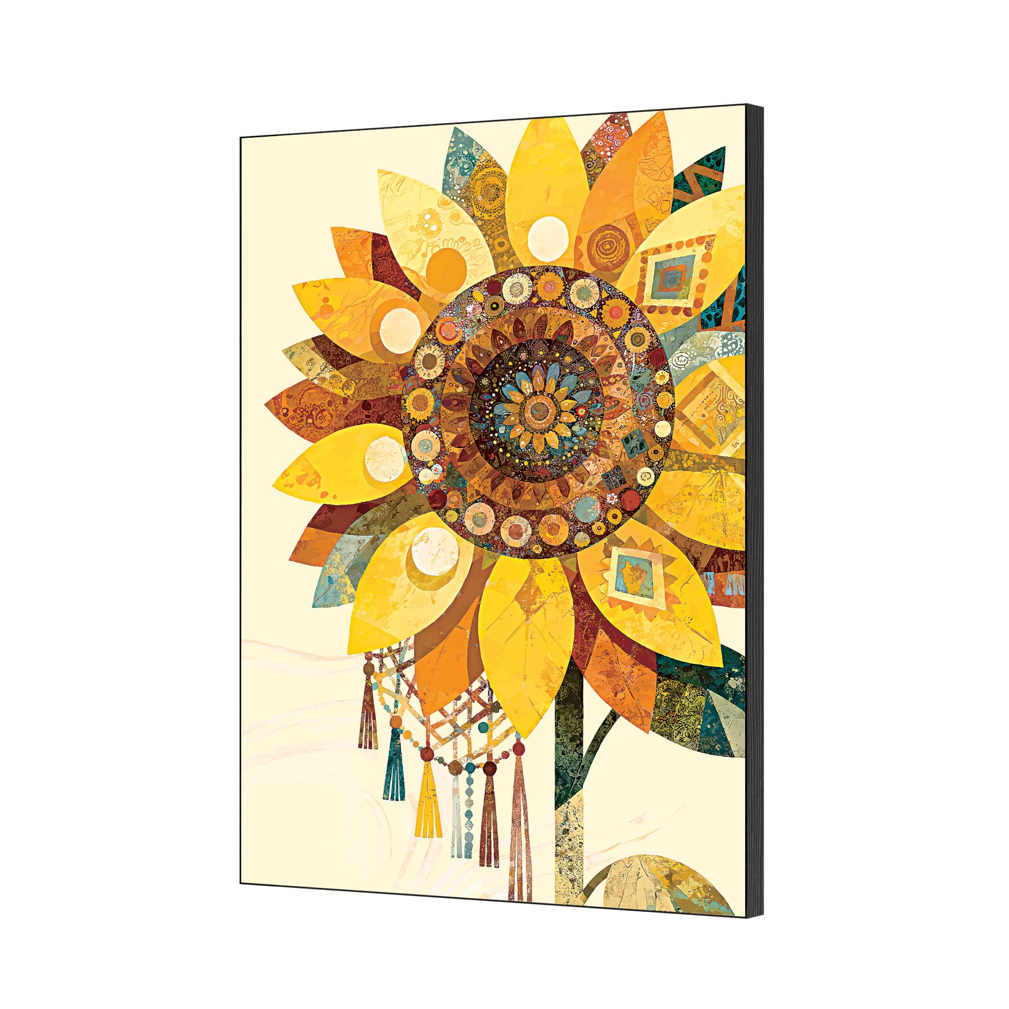 INFINIPANEL Wall Art Print for Bathroom Sunflower Wall Decor - New XPS MDF Technology Base Lightweight Boho Decor