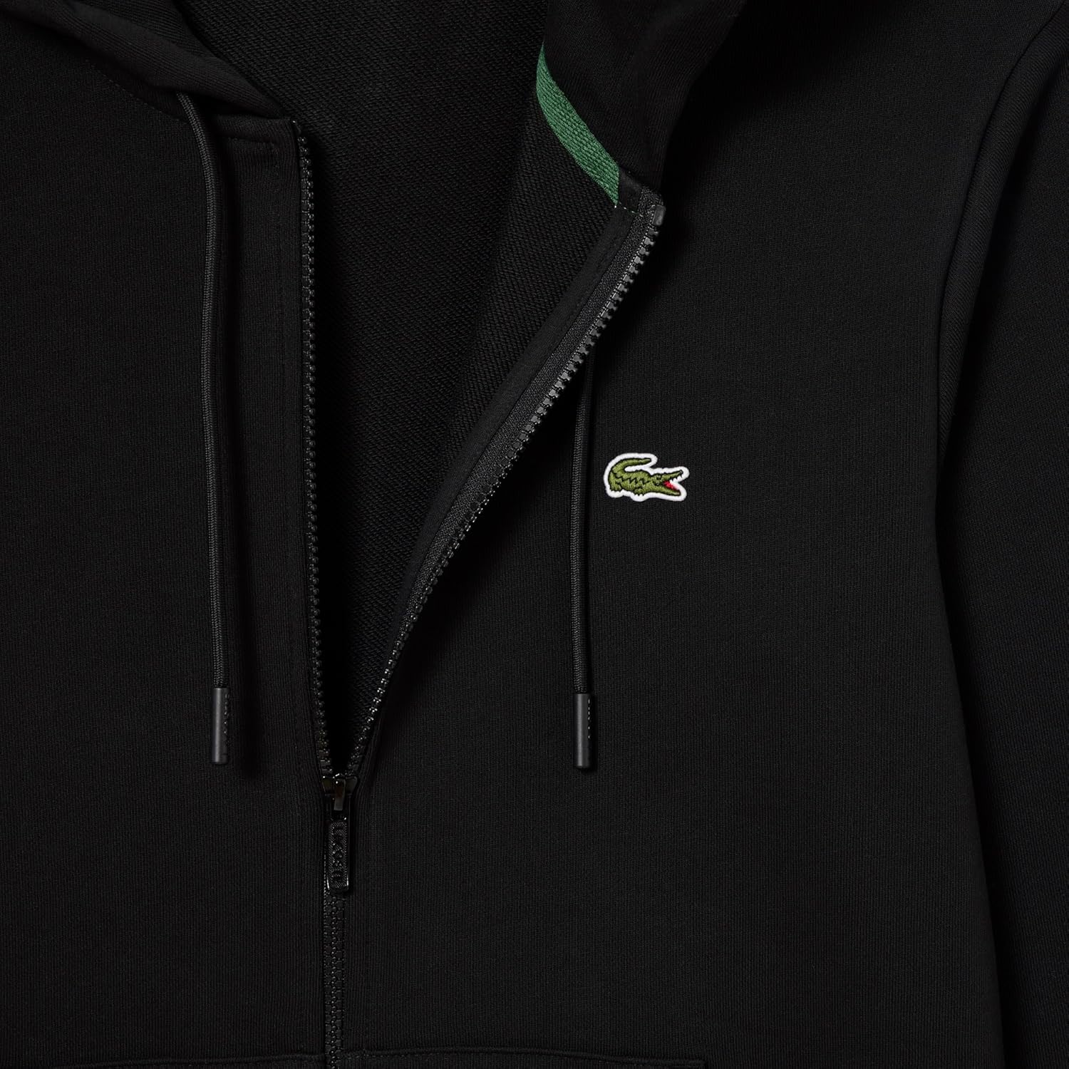 Lacoste mens Classic Fit Zipped Fleece Sweatshirt - Image 2