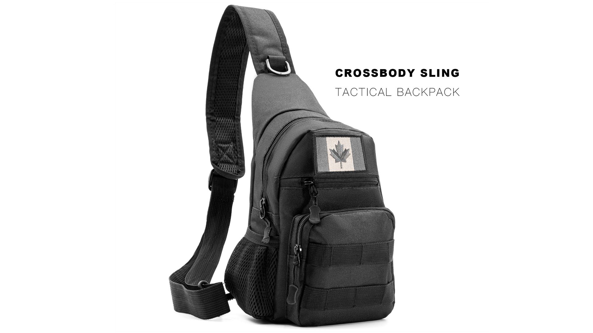 Tactical Sling Bag with Flag Patch - Military Backpack for Hiking