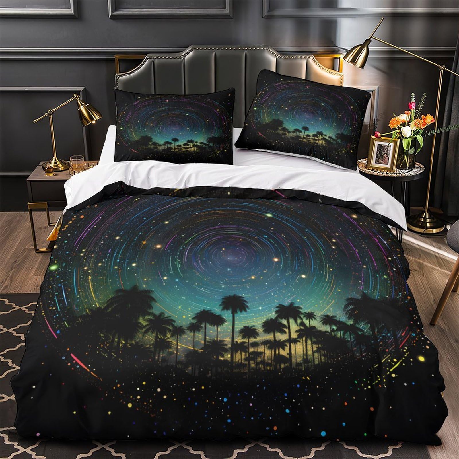 Housse de couette 3D ciel étoilé 200x200cm pour lit double ado
