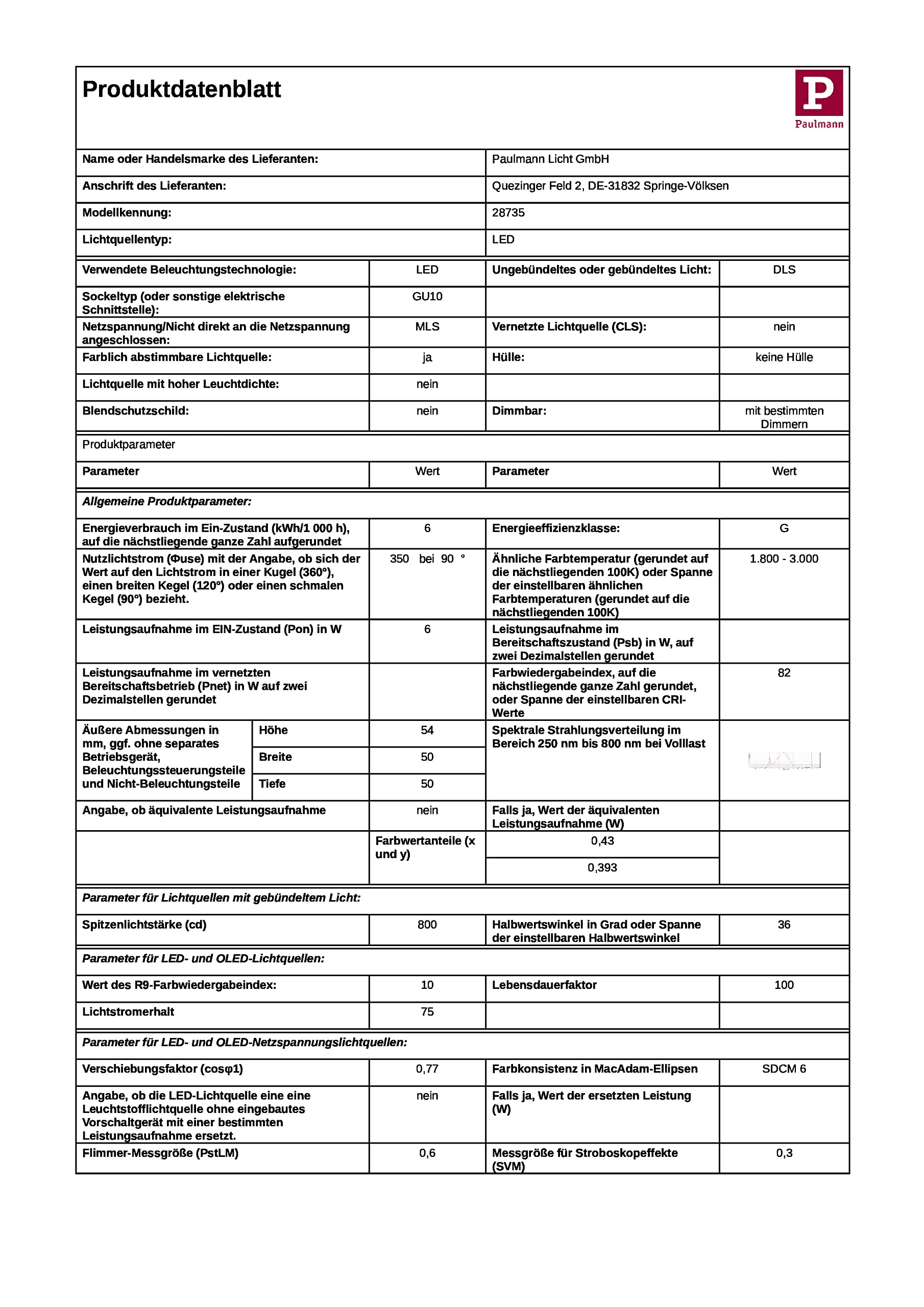 Paulmann 28735 LED Lamp Reflector 6 W Dim to Warm Reflector Lamp