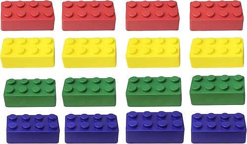 Curious Minds Busy Bags 12 bolas de estrés de bloques de ladrillo de construcción, juguete novedoso, recuerdos de fiesta