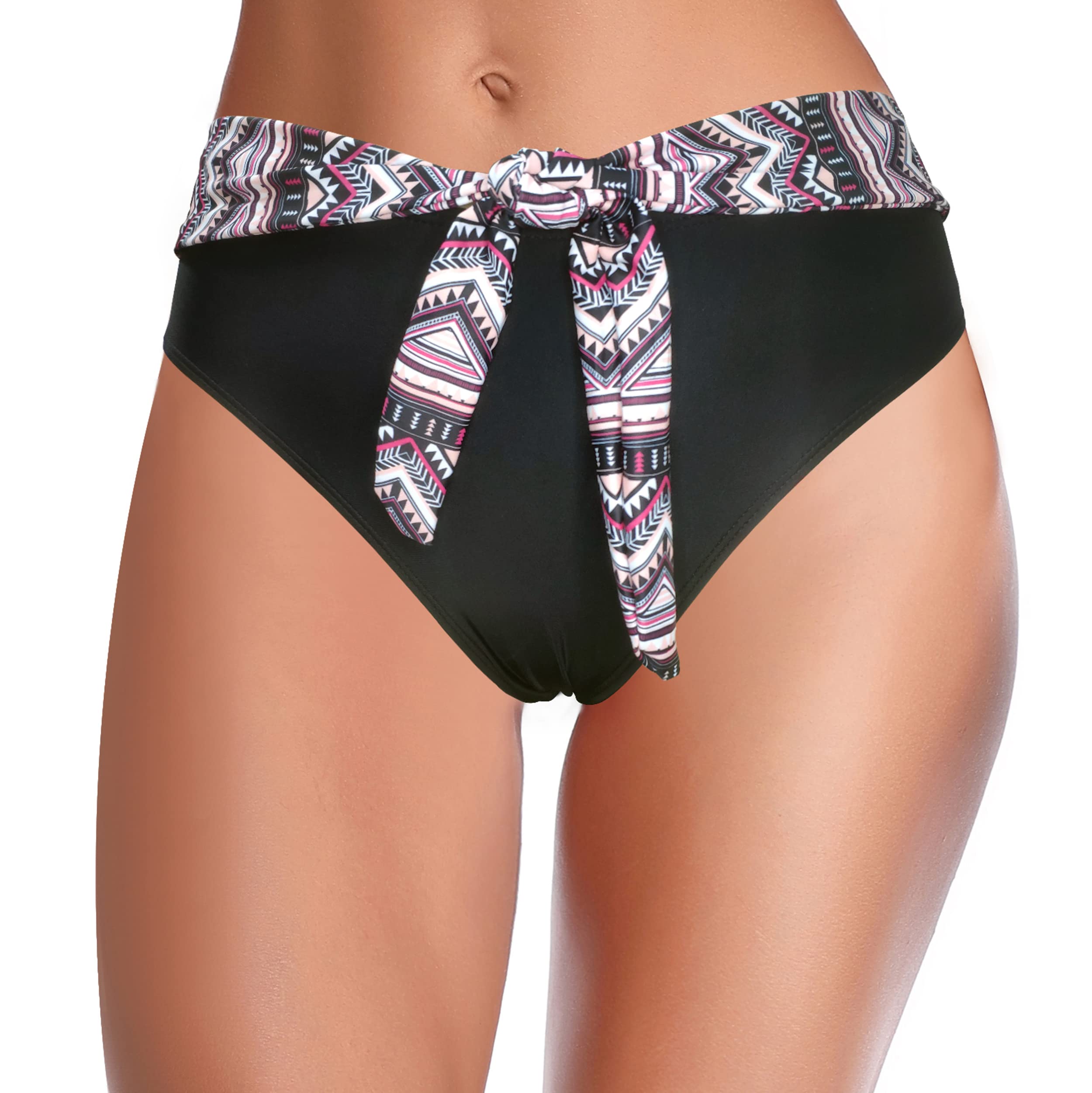 SHEKINI Bragas Bikini Cintura Alta Mujer Control de Abdomen Bikini Braguita Estampado Bikini Bottom Mujer