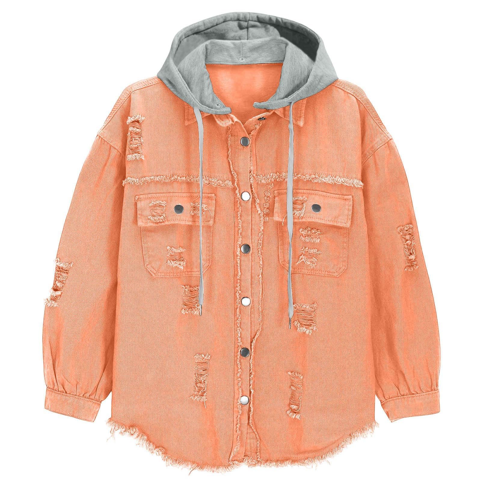 Jeans Jacken Für Damen Übergangsjacke Jeansjacke Alltag Shacket Leicht Wascheffekt Freizeitjacke Kurz Denimjacke Oversized Lange Ärmel Bomberjacke Basic Vintage