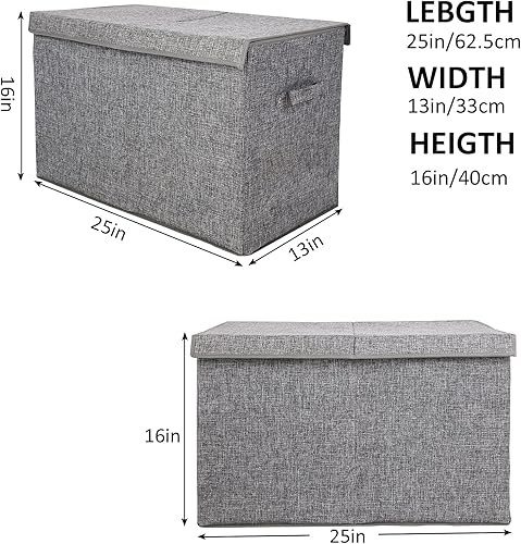 Miniatura 4 de popoly Caja grande de juguetes con tapa, plegable y resistente cajas organizadoras de juguetes para niños, niñas, guardería, sala de juegos, 25 x 13