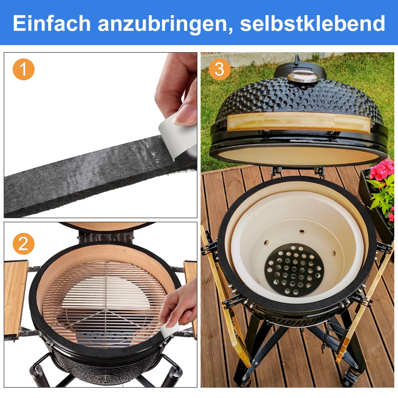Guarnizione di ricambio per griglia ad alta temperatura, per accessori per barbecue L XL 2XL, guarnizione per griglia, per quasi tutte le griglie e i forni