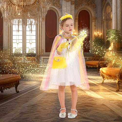 Miniatura 3 de Fedio Juego de capa de princesa, 12 piezas, ropa de princesa para niña, vestidos de princesa para niña, regalo de cumpleaños de 3 a 8 años