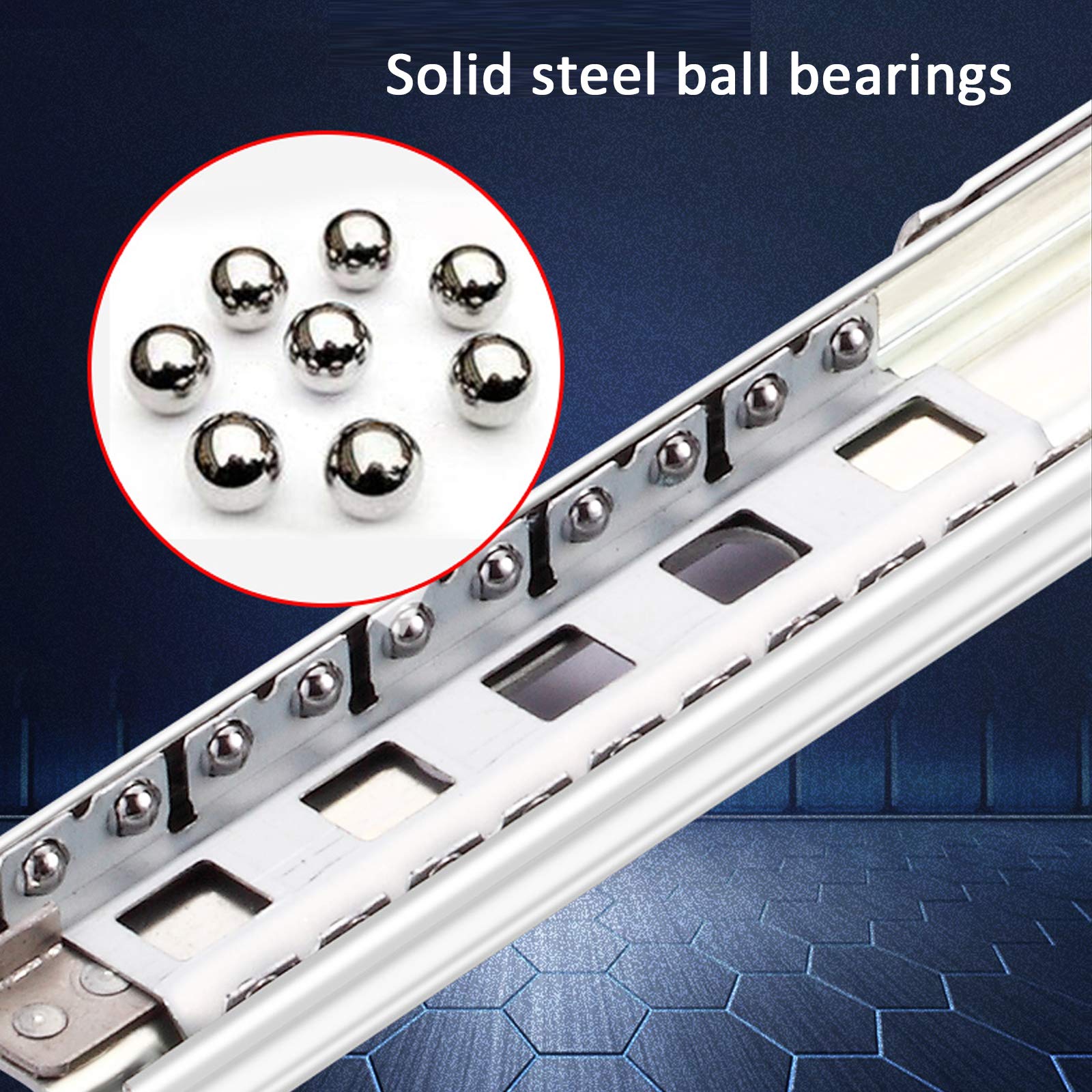 1 Pair 3-Fold Full Extension Heavy Duty Drawer Slide,Ball Bearing Push Open Drawer Runners,120kg Capacity,for Furniture/Stair Cabinets/DIY - View #12