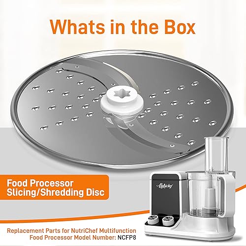 Miniatura 7 de NutriChef Disco de corte y trituración para procesador de alimentos, acero inoxidable, compatible con NCFP8, desmontable y extraíble, apto para