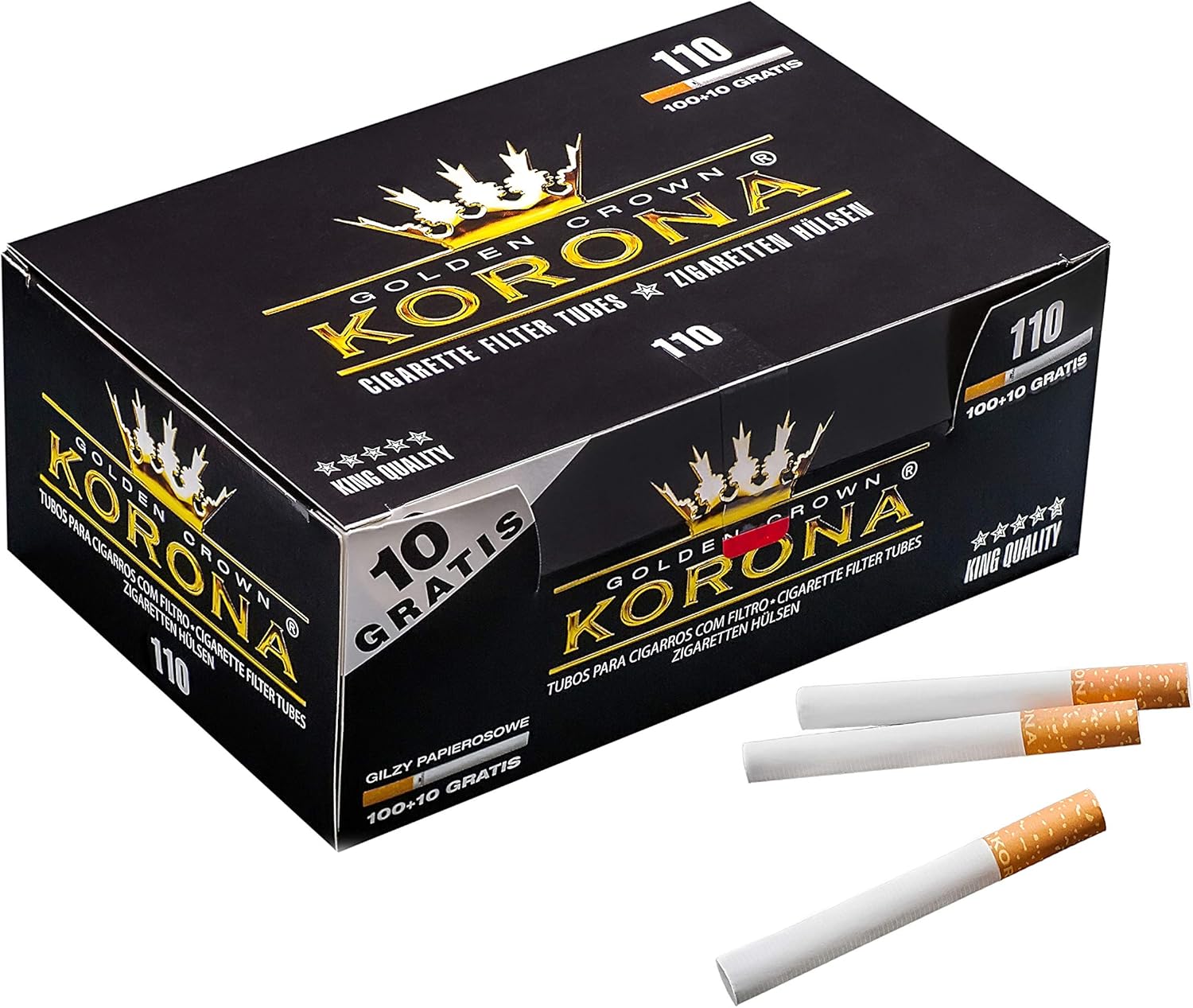 Golden Crown KORONA Cigarette Filter Tubes 110 ct per pacfk