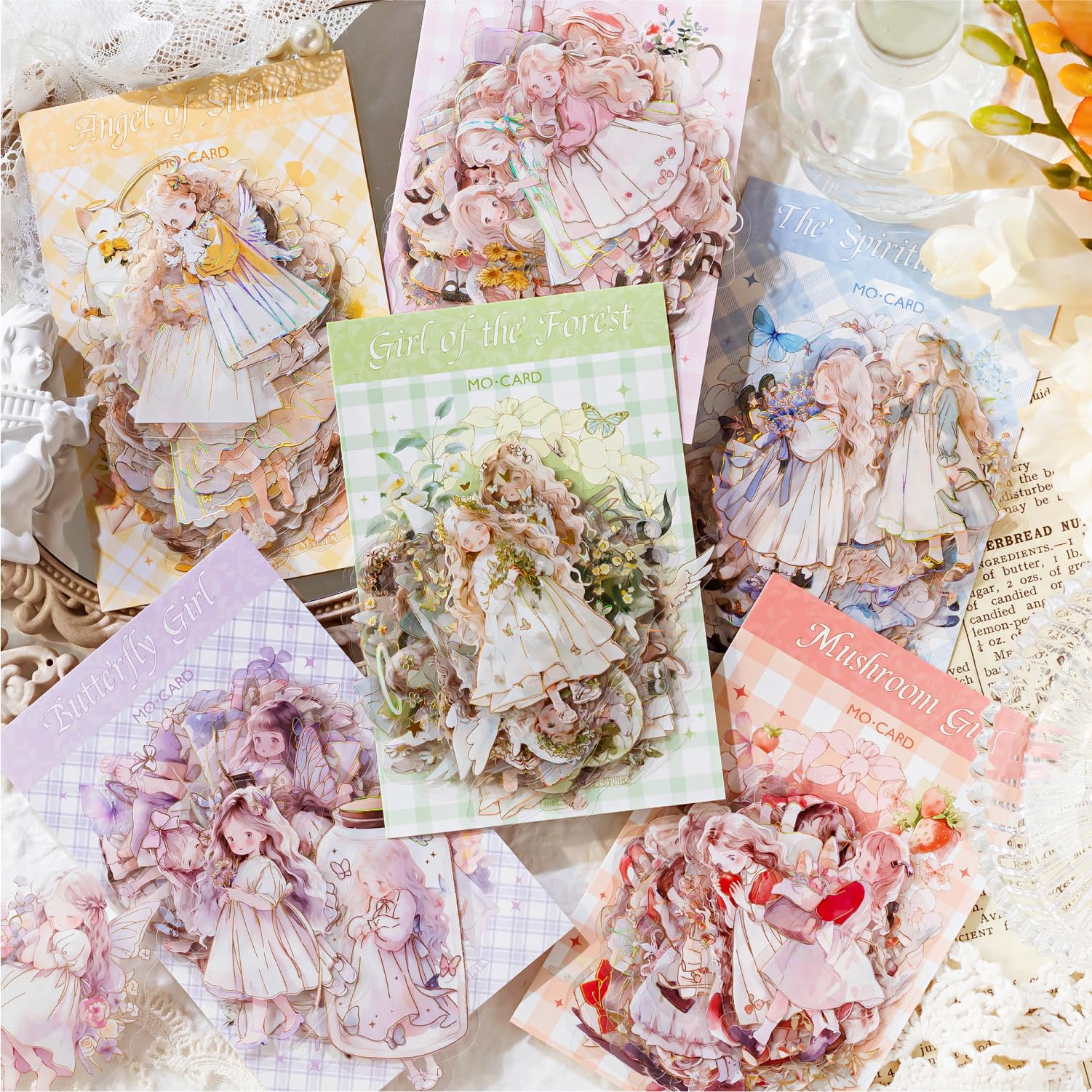 再販グレードUP♡厚紙＆トレペ5種50枚♡おすそ分けファイル　コラージュ　素材 Amazon.co.jp: Alideco 180枚フレークシール コラージュ素材 レース