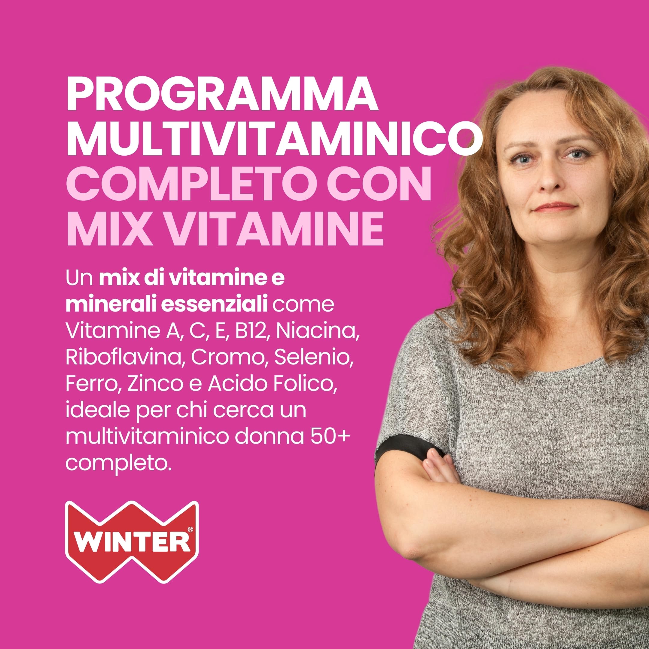 Winter Mega Formula Life Program Donna +50 - Multivitaminico Completo Bacopa Monnieri - Integratore Memoria Concentrazione, Crescita Capelli Veloce, Vitamine Donna Over 50-210 Compresse