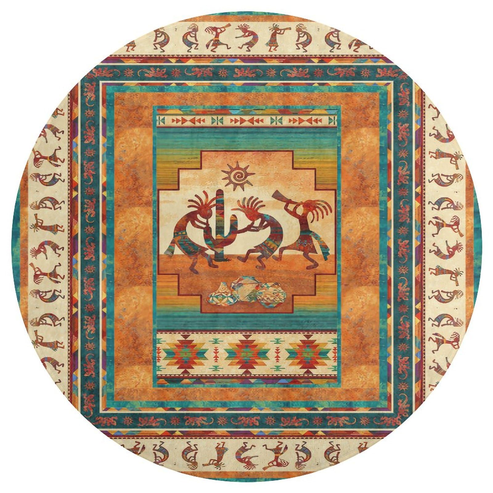 Coperta In Pile Southwest Native USA Kokopelli - Flanella Anti-pilling Morbida, 125x100 Cm, Per Letto O Divano