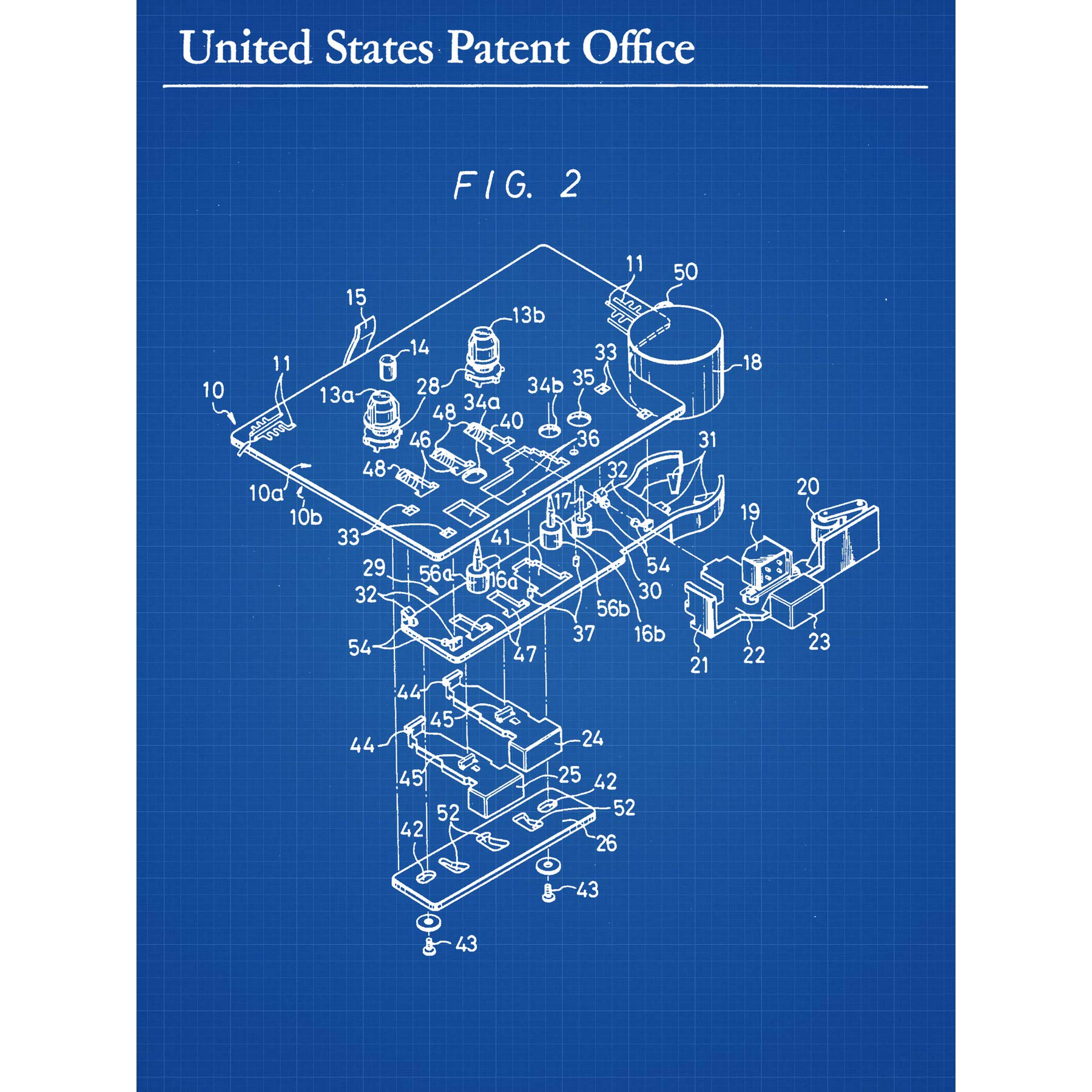 Walk Man Cassette Tape Recorder 1989 Internal Music Patent Large Wall Art Poster Print Thick Paper 18X24 Inch
