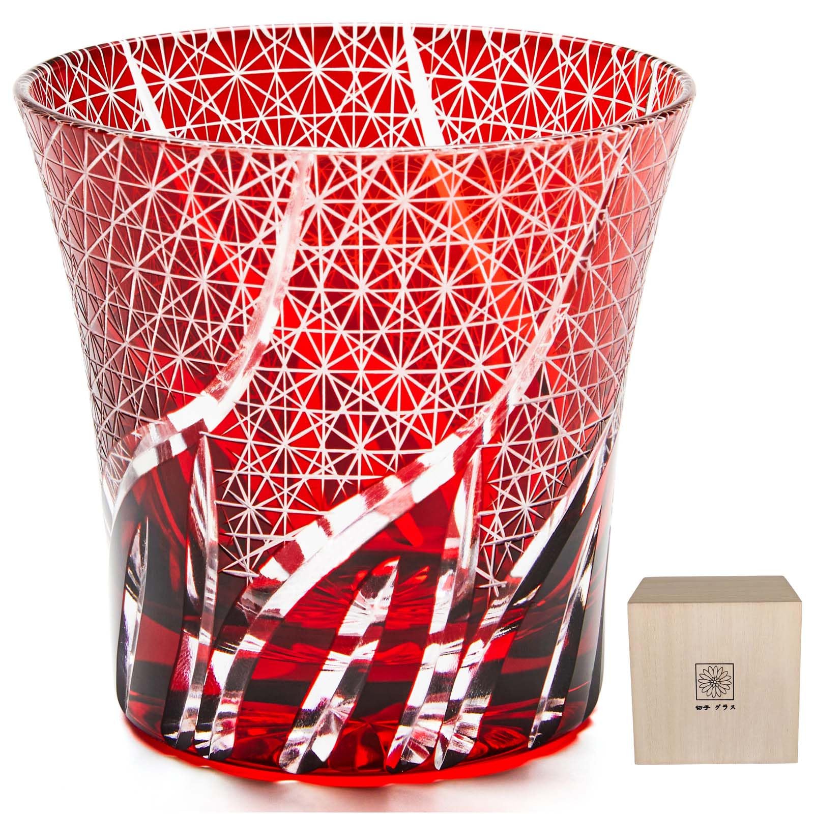 Amazon | LUGUFON 切子 グラス ロックグラス 菊つなぎ 文様 食洗器対応