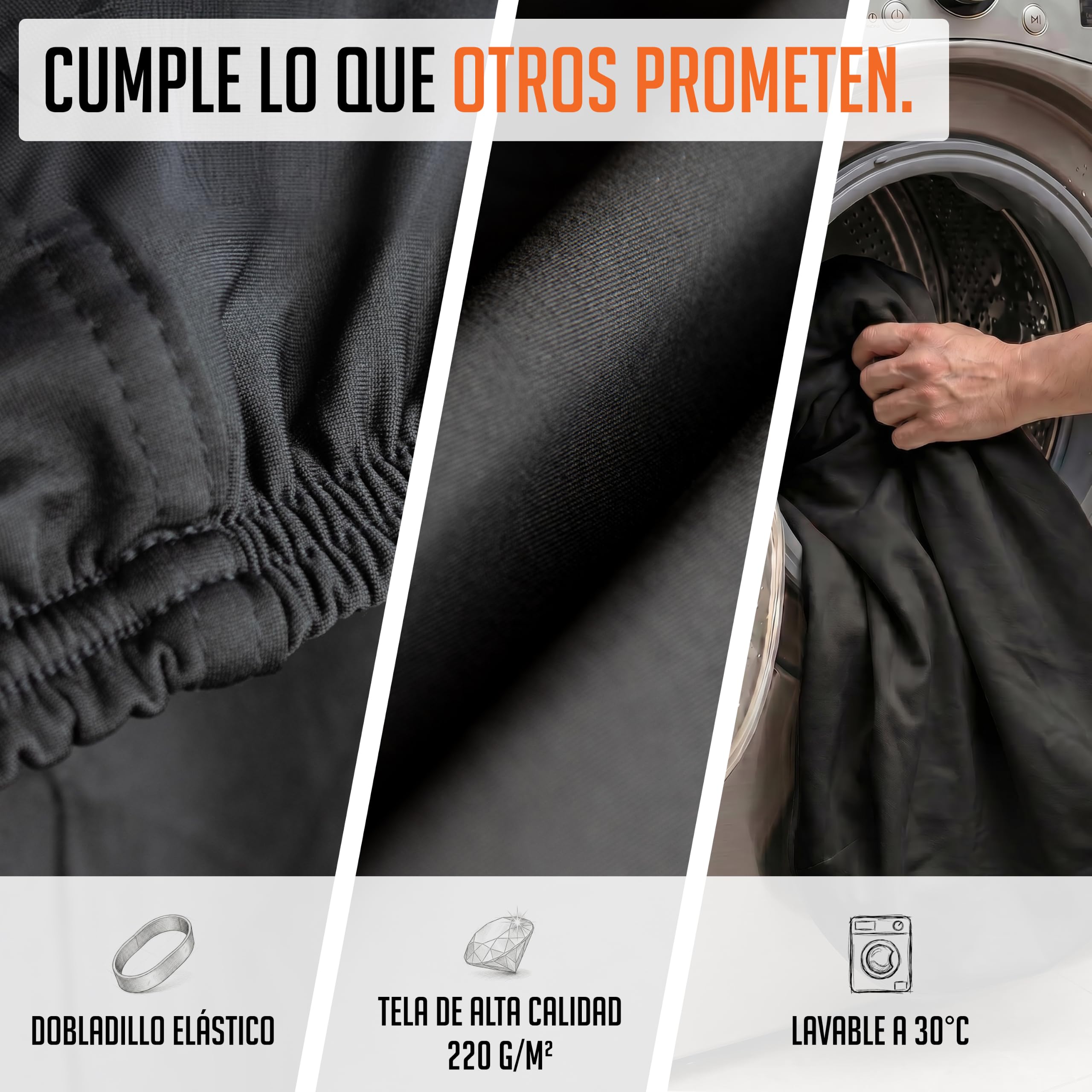 Funda para Coche de Interior – Protección contra el Polvo y la Suciedad para Coches pequeños, berlinas y SUV – con Bolsa de Almacenamiento – Sujeción Segura Mediante Banda elástica – Diseño Deportivo