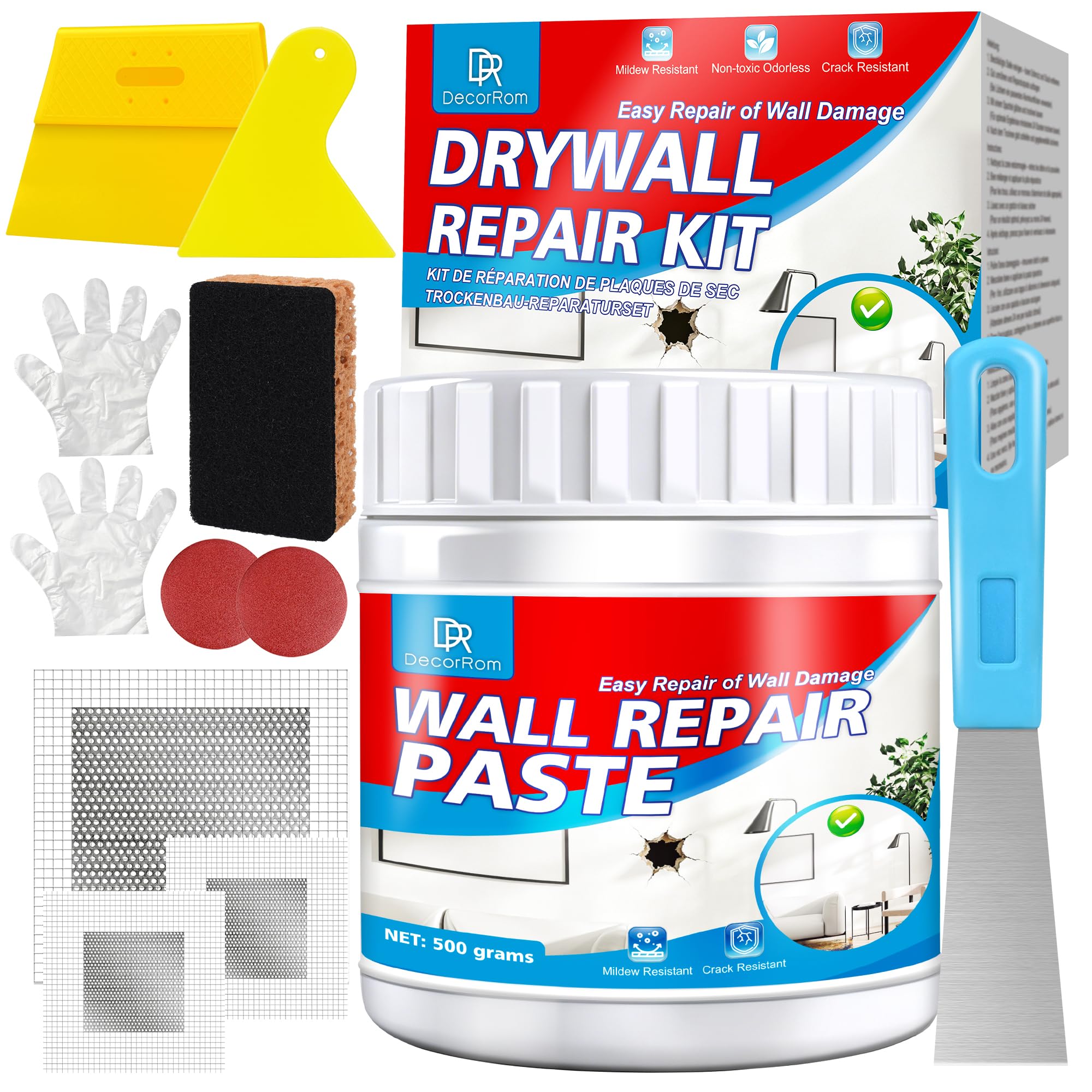 Wall Filler Repair Kit, 500g Wall Repair Paste Quick Drying Wall repair Kit