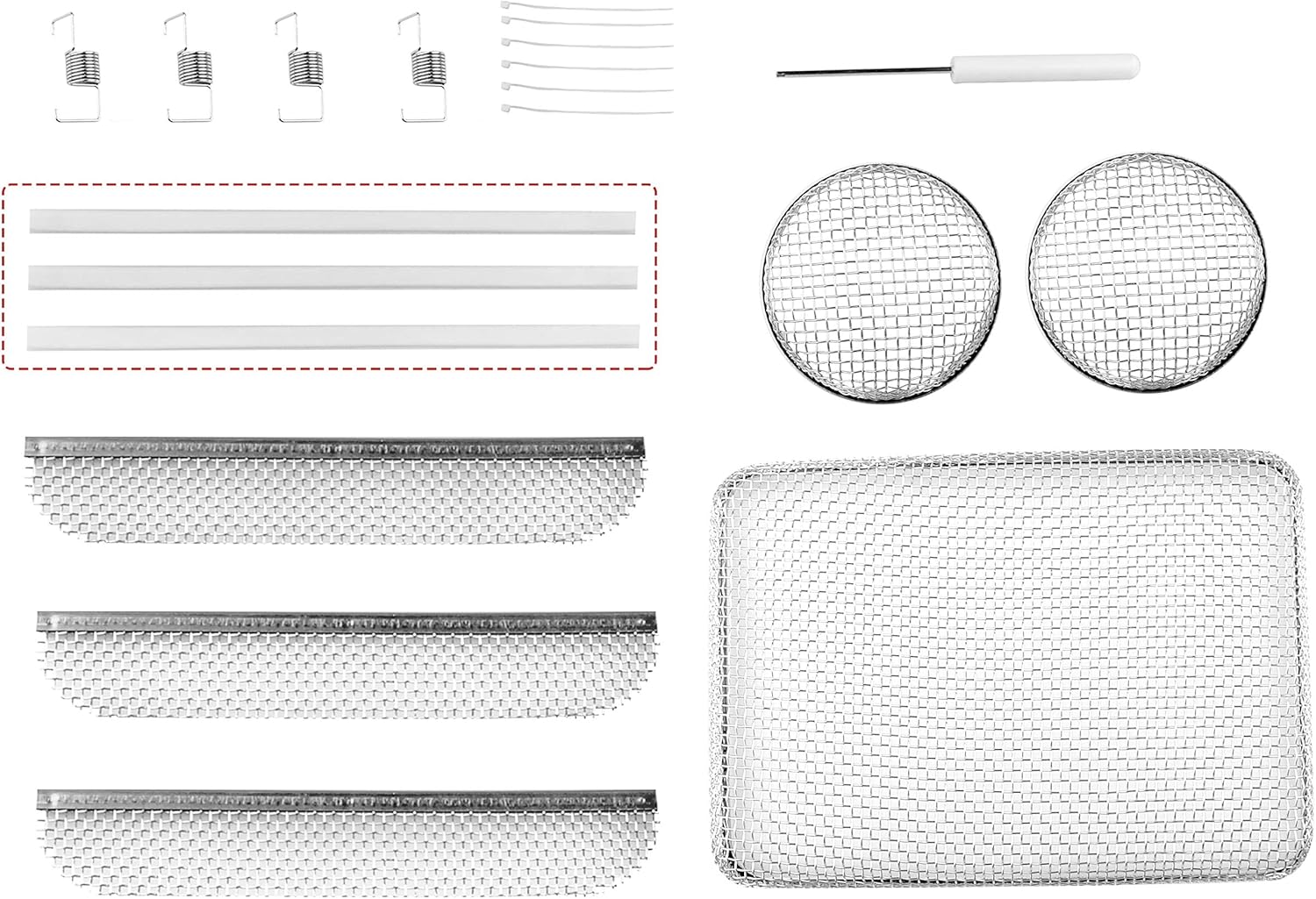 RVGUARD RV Flying Insect Screen Stainless Steel Mesh with Installation Tool and Silicone Rubber, Circular 2.8 Inch, 8.1 x 1.5 Inch, 8.5 x 6 x 1.3 Inch 6 Pack Mix