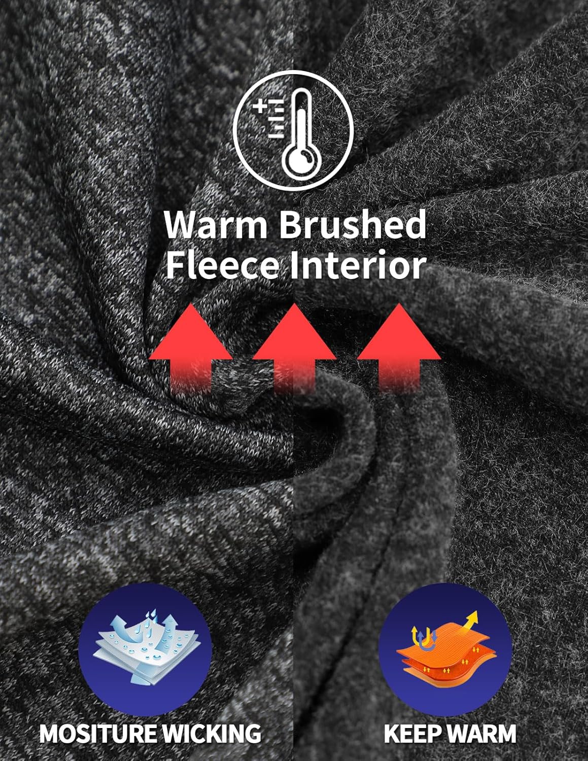 Soneven Women's Fleece Sweatshirts Long Sleeve Cold Weather Running Gear Thermal Hoodie with Thumb Holes - Image 5