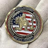 Vista 2 de Gracias por su servicio Desafío de apreciación militar Moneda Homenaje a héroes caídos Nunca olvides a los veteranos