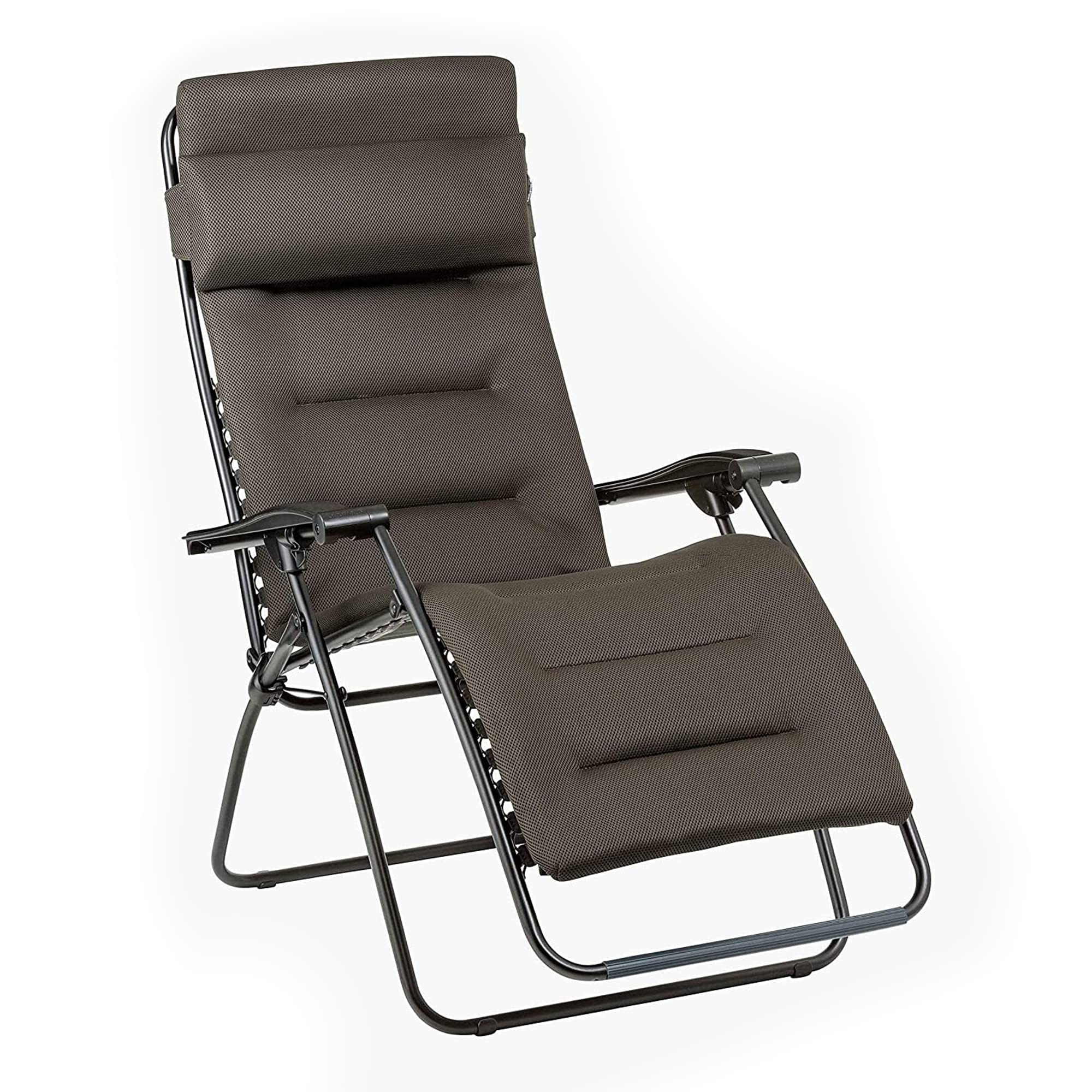 Lafuma Mobilier RSX Clip Zero Gravity Chair Air Comfort Padded Outdoor  Folding Patio Recliner Taupe Brown