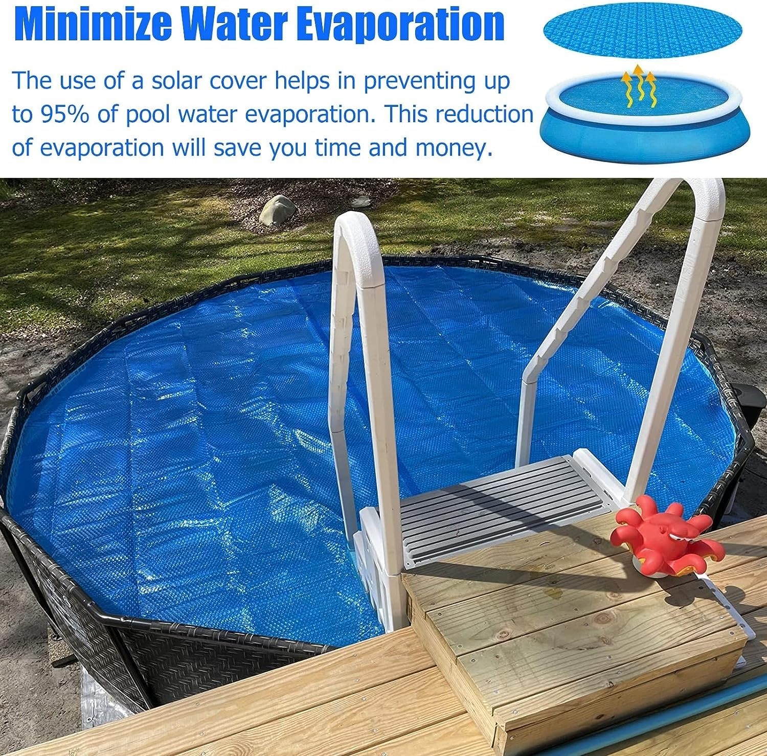 AviiSo Manta Solar para Piscina Cobertor Cálido Piscina Redonda para Piscinas enterradas y elevadas, Manta Solar Burbuja Azul(Size:6.7m/22ft)