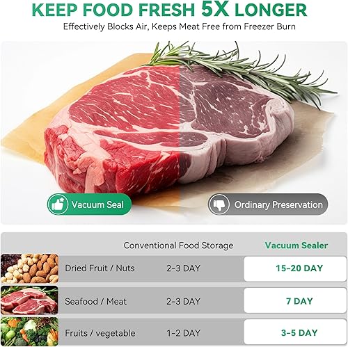 Miniatura 5 de Mini sellador al vacío portátil 3 en 1 recargable inalámbrico para almacenamiento de alimentos secos y húmedos, diseño portátil con 4 bolsas de