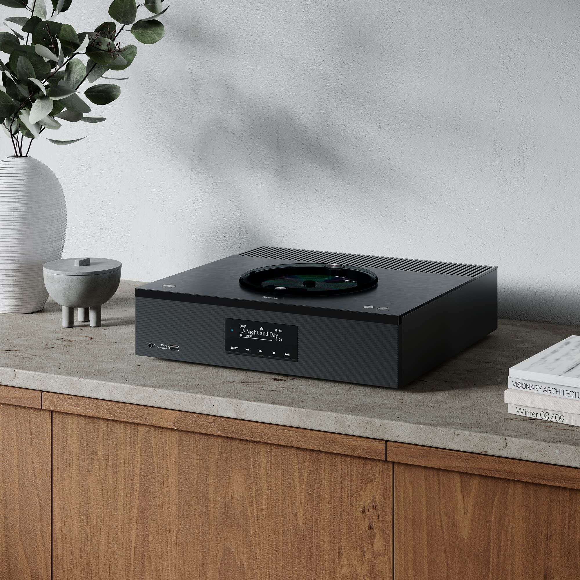 Technics SA-C100 Network Player con Amplificatore Integrato, Processore Jeno, Space Tune, CD, Radio, Phono, Ingresso Digitale Ottico e Coassiale e USB, Nero