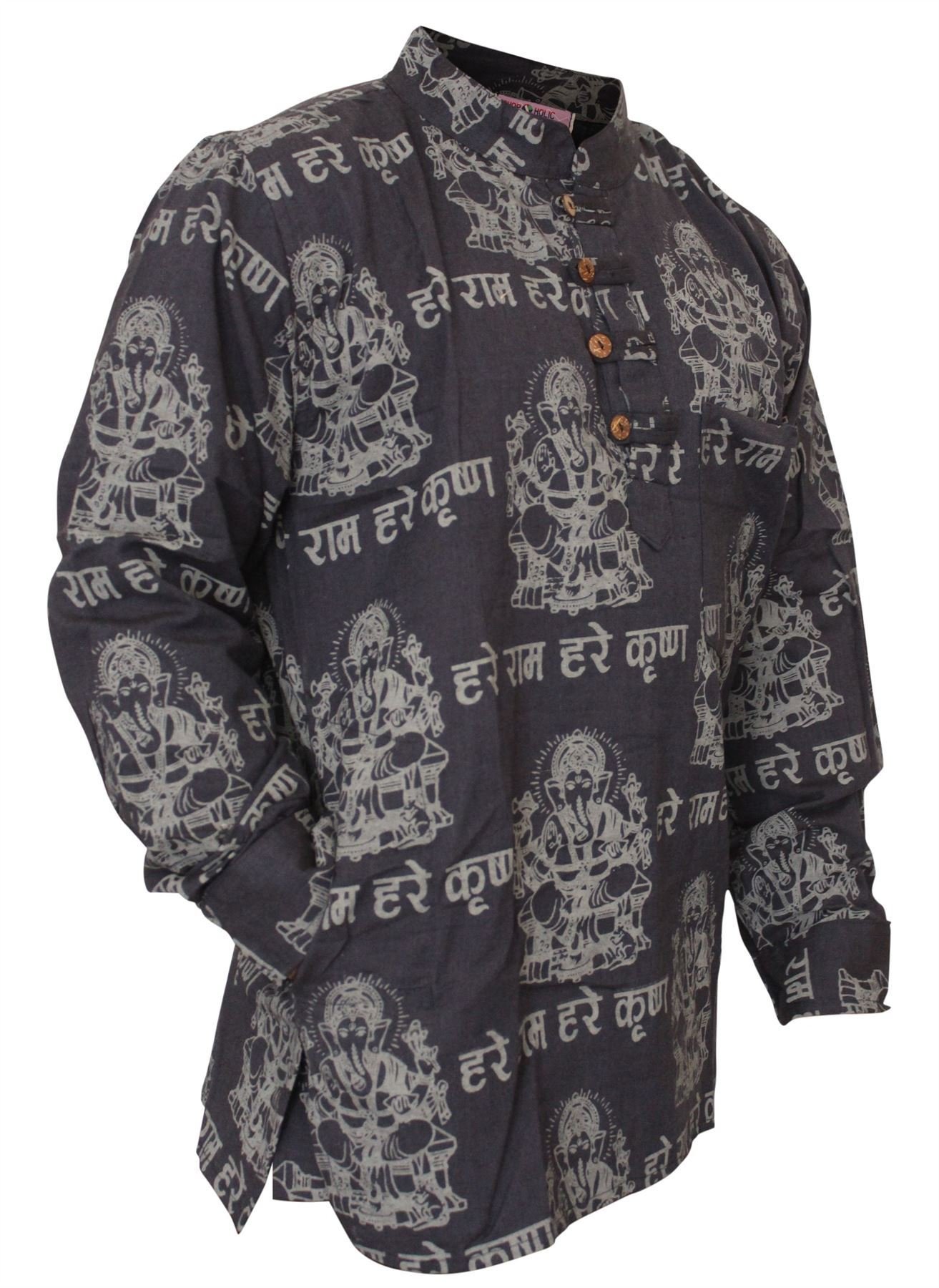 SHOPOHOLIC FASHION Mens Light Weight Festive Hippie Shirt (4XL,Blue)