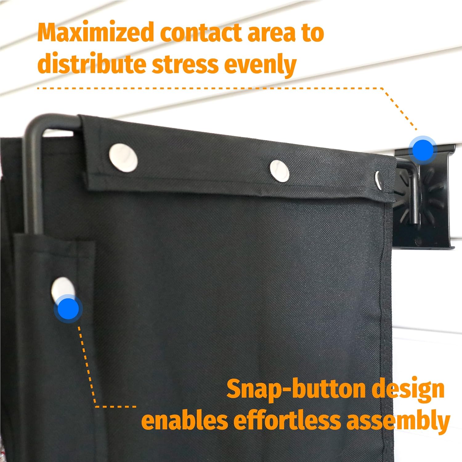 2-PC Heavy Duty Slatwall Baskets, Slatwall Bags, Accessories for Slat Wall, Slatwall Storage, Baskets for Slatwall, 21.7"x12.8"x10.6" Size, Oxford Fabric Material, 45 lbs Max Load-bearing