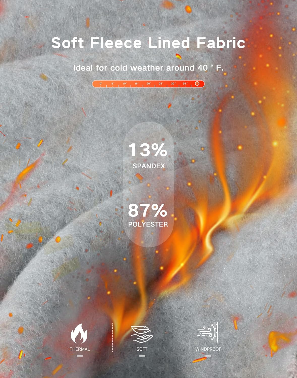 G Gradual Men's Fleece Lined Pants with 3 Zipper Pockets Water Resistant Winter Warm Hiking Pants Athletic Sweatpants for Men - Image 6