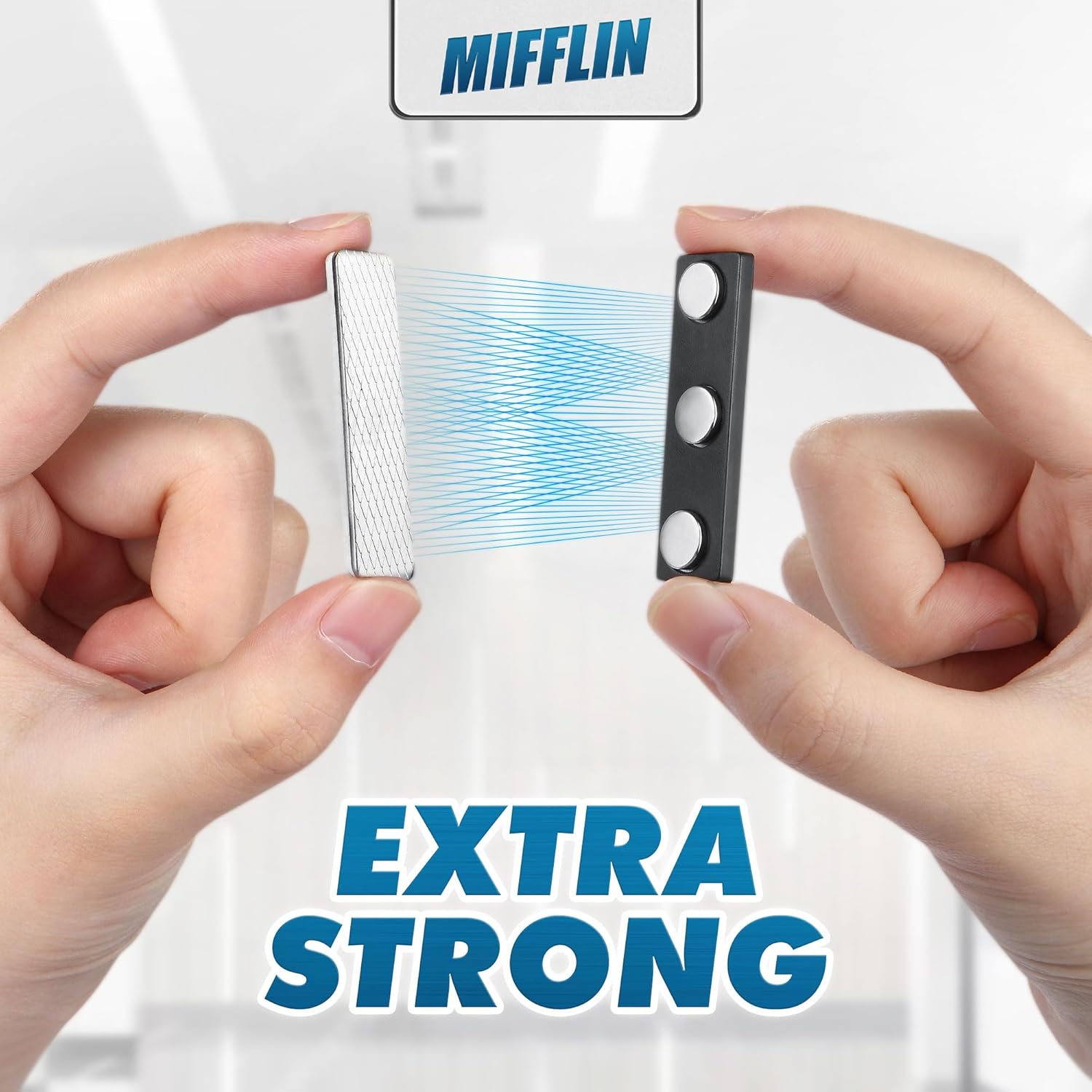 Mifflin-USA - Blank Name Tags with Magnetic Backing - 10 Pack, 1” x 3” - ID Badge Holders with 3 Strong Neodymium Magnets - Customizable & Reusable Badges with Round Corners - Image 4