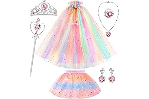 Princess Dresses for Girls 4-6, Princess Dress Up Clothes Cape Skirt Toys...