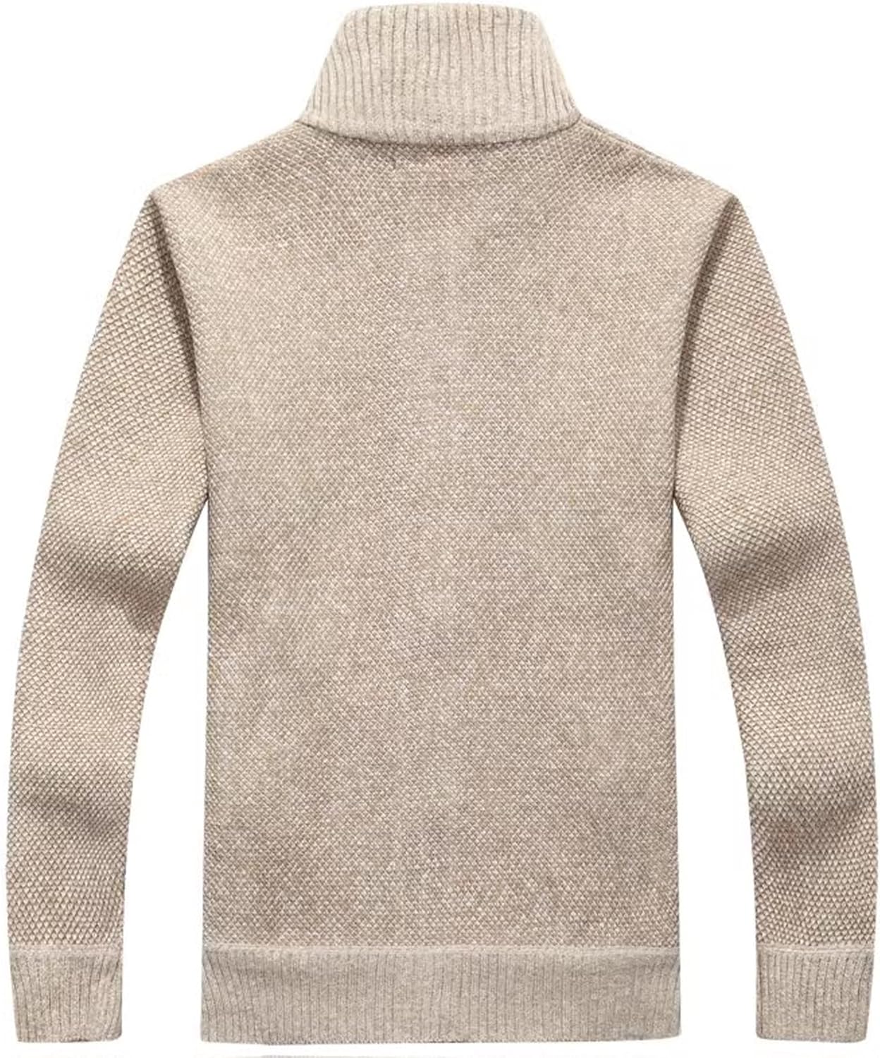 XinYangNi Men's Casual Full Zip Slim Thick Knitted Cardigan Sweaters with Pockets - Image 6