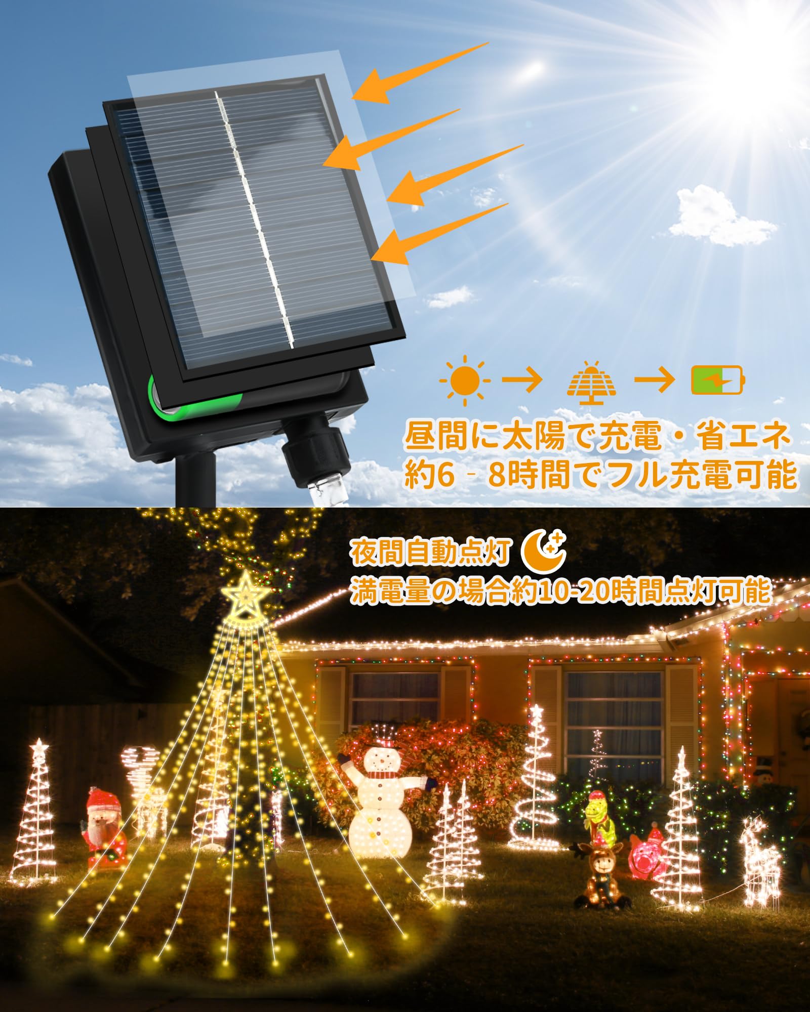 Amazon.co.jp: 【USB充電可能】ソーラー イルミネーションライト LED