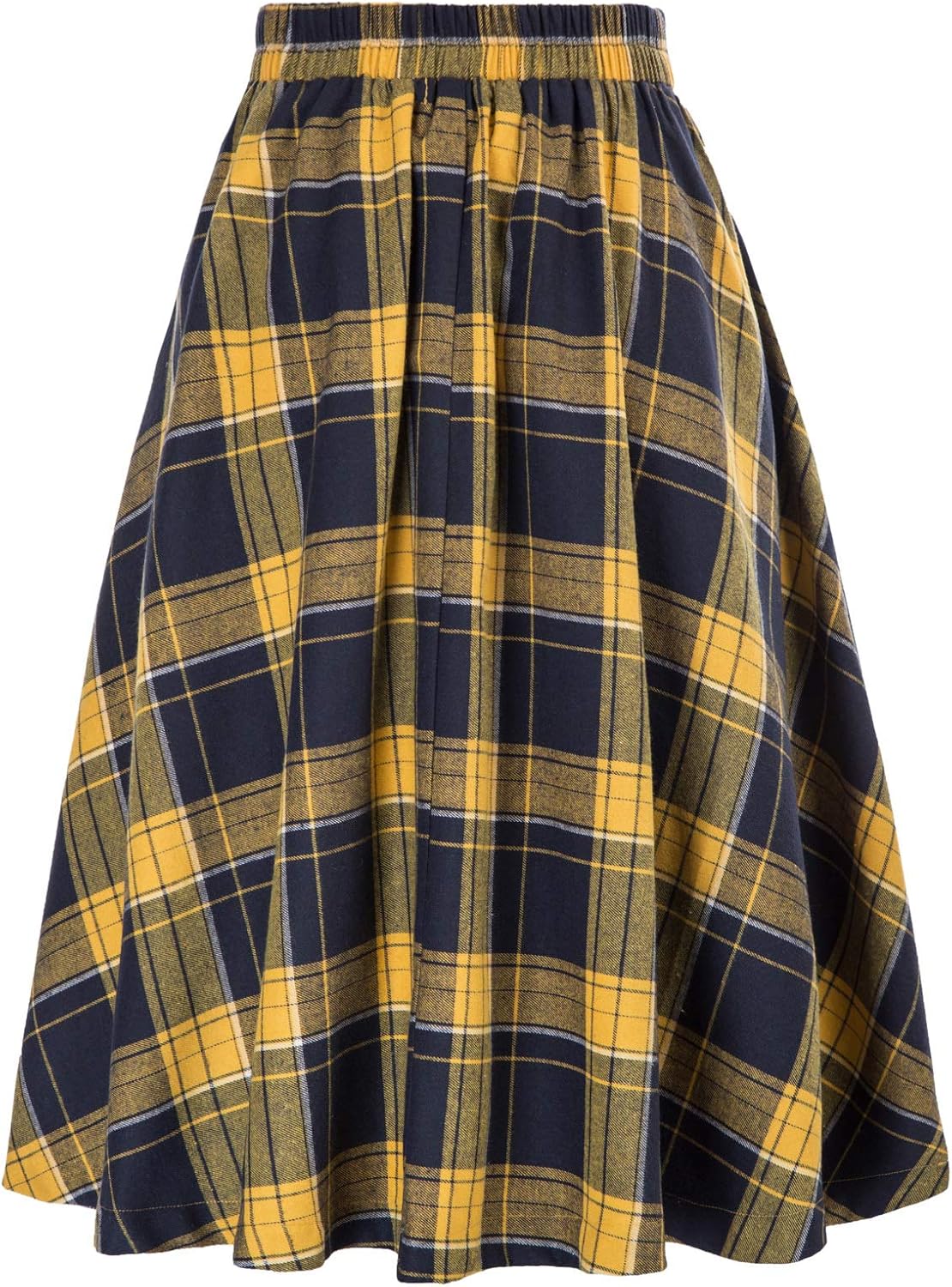 Belle Poque Women Plaid Skirt Vintage High Waist Pleated Skirt with Pockets BPA020 : Clothing, Shoes & Jewelry