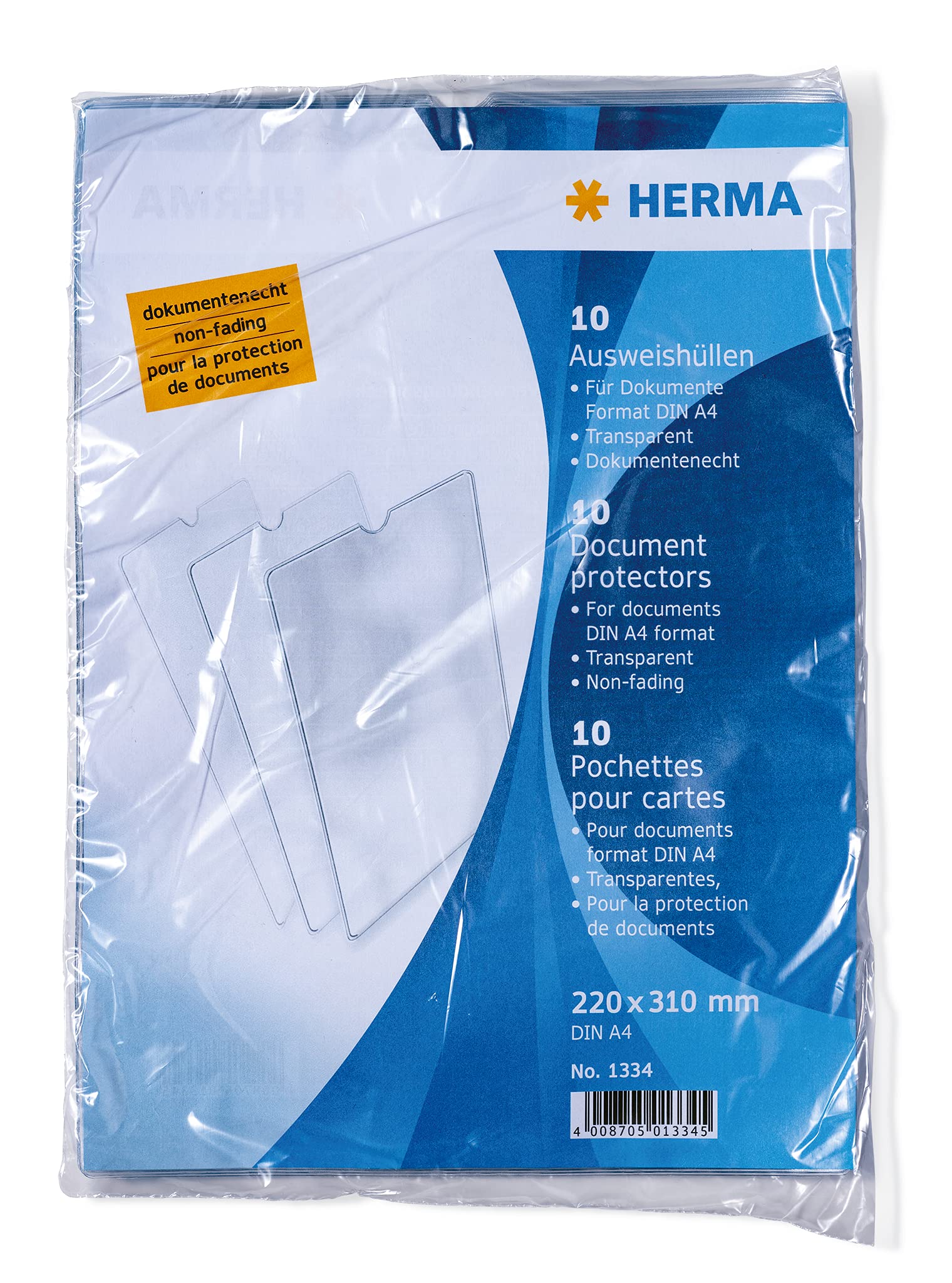 HERMA 1334 ID Card Holder Transparent Pack of 10 for Protection for Documents in DIN A4 Format - Image 3